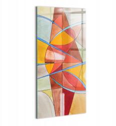 Wallfluent Üveg Fotókép Modern Művészet narancssárga ólomüveg hatású 50x100 cm (010010010170100074612)