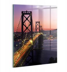 Wallfluent Üvegkép Irodába Művészi San Francisco híd és naplemente (010010010230100074708)