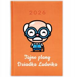 FunnyCase Könyvnaptár 2026 A Nagypapa Titkos Tervei Narancssárga Ajándék Minták (Kalendarz Pomarańczowy TAJNE PLANY DZIADKA)