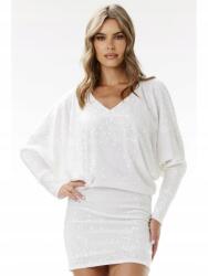 Awama Kimonó flitteres miniruha hosszú ujjakkal, fehér, XL