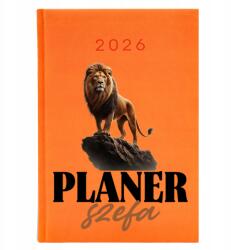 FunnyCase Könyvnaptár 2026 A5 Narancssárga Napi határidőnapló Főnök tervező (Kalendarz Planer Szefa Pomarańczowy)