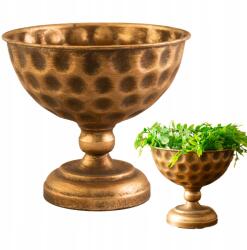 ViviArt Misa Arany Színű fém virágcserép retro vintage stílusú nappaliba, átmérő 21cm (10007)