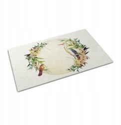 Wallmuralia Dekoratív lábtörlő ajándékba, 60x40 cm-es, Daru és Virágok mintával (010650720010000088068)