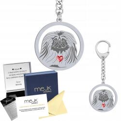 Mejk Jewellery Ezüst kulcstartó kutyával Peking 925 Ajándék Ékszer Gravírozás (Pekińczyk - Pekingese)
