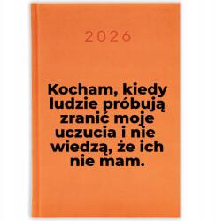  Narancssárga Naptár 2026 A5 Határidőnapló Ajándék Motívumok Szeretem, Ha Wz (KALENDARZ 2026 POMARAŃCZOWY KOCHAM KIEDY)
