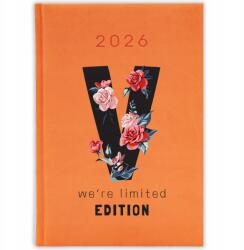  Könyvnaptár, A5, 2026, narancssárga, virágos minták (Kalendarz 26 Pomarańczowy Kwiaty)