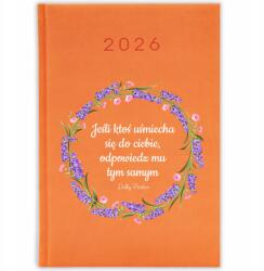 FunnyCase Könyvnaptár 2026 Mindig Mosolyogva Válaszolj Narancssárga tervező (Kalendarz 2026 ZAWSZE ODPOWIADAJ UŚMIECHEM)