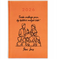 FunnyCase Naptár 2026 Nagy Szív Kell Ahhoz, Hogy Embereket Oktassunk Narancssárga Minták (TRZEBA WIELKIEGO SERCA BY KSZTAŁCIĆ LUDZI)