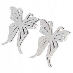 Xuping 4146b Ezüst színű fülbevaló sebészeti acélból, bedugós, pillangó motívum