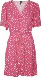 VERO MODA Vmalba Ruha, pöttyös, mini, gombolható, V-nyakú (5715424371630)