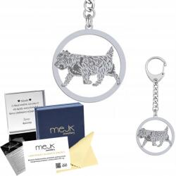 Mejk Jewellery Ezüst kulcstartó kutyával Cairn Terrier 925 Ékszer Ajándék Gravírozás Ingyenes (BRELOK Z CAIRN TERRIER)