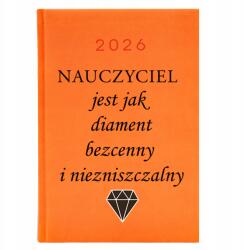 Könyvnaptár A5 2026 tervező Narancssárga Felbecsülhetetlen értékű tanár varázsló (Planer 26 Pomarańczowy Bezcenny Nauczyciel)