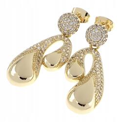 Xuping 0393 Aranyozott, 14K arannyal futtatott, lógó fülbevaló cirkónia kövekkel Bloom