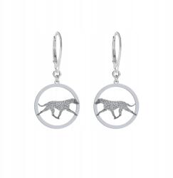 Mejk Jewellery Ezüst Fülbevaló Curly Coated Retrieverrel 925 Akasztós Ajándék Ingyenes Gravírozás (Kolczyki z Curly Coated Retriever)