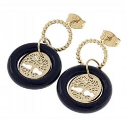 Xuping 1533 Arany színű, lógós fülbevaló sebészeti acélból szerencsefa medállal