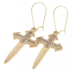 Xuping 3340 Arany színű, lógós, nemesacél fülbevaló, celebstílus (2003)