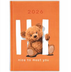 FunnyCase Könyvnaptár 2026 Nice To Meet You Narancssárga Ajándék Mix Minták (Kalendarz Pomarańczowy NICE TO MEET YOU)