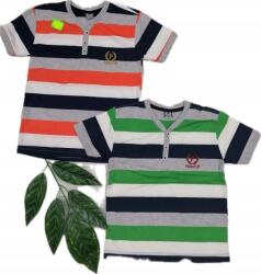 Lidmar Gyerek póló csíkos és V-nyakú 2867 narancssárga 116-122