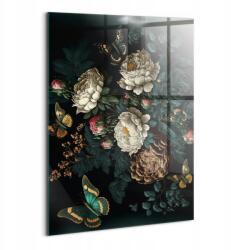 Wallfluent Üvegkép Fotó Üveg Modern Konyhába Botanikus virágmintás (010010010240100075346)