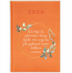 FunnyCase Könyvnaptár 2026 Ne Félj A Viharoktól És A Viharoktól Narancssárga tervező (Kalendarz 2026 NIE BÓJ SIĘ SZTORMÓW I BURZ)