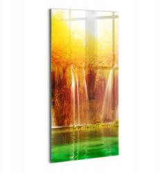Wallfluent Fotó Üvegkép Konyhába Tartós Fali Festői kilátás vízesésre (010010010170100074713)