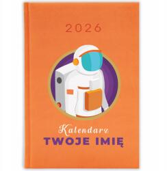 FunnyCase Könyvnaptár 2026 Asztonácia Naptár Narancssárga Ajándék Minták (Kalendarz Pomarańczowy KALENDARZ ASTONAUTY)