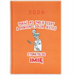 FunnyCase Könyvnaptár 2026 Mutasd Meg A Fogaidat *név* Narancssárga Ajándék (Kalendarz 2026 POKAŻ MI SWOJE ZĘBY *IMIĘ*)