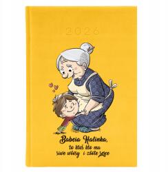  Könyvnaptár A5 2026 Citrom tervező Nagymamáknak Arany szív varázsló (Planer 2026 Cytrynowy Złote Serce)