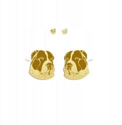 Mejk Jewellery Aranyozott fülbevaló közép-ázsiai juhászkutyával, 925-ös ezüst, ékszer ajándék Dedikációval (kolczyki z psem Owczarek Środkowoazjatycki )