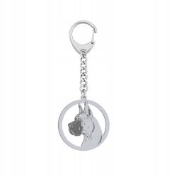 Mejk Jewellery Ezüst kulcstartó kutyával Német kutya 925 Ékszer Ajándék Gravírozás Ingyenes (Brelok z Dogiem Niemieckim)