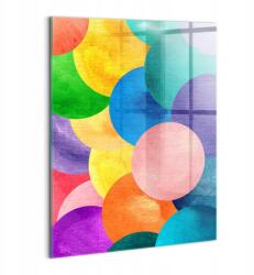 Wallfluent Edzett Üveg Fali Kép Nappaliba Absztrakt Körök 60x80 (010010010230100075141)