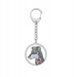 Mejk Jewellery Ezüst kulcstartó kutyával Manchester terrier 925 Ajándék ékszer Gravírozás (Brelok z Manchester Terrier)