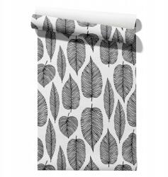  Fleece tapéta Fekete Levelek mintával, tekercses tapéta 50cm x 6, 1m (194)