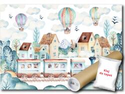WallMagic Fotótapéta Végtag Nélküli Vonat Utazás Légballon Állatkák 250x175 ragasztó ingyen (13673VX5)