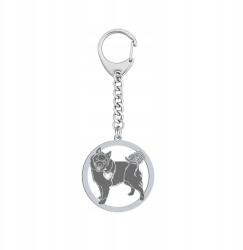 Mejk Jewellery Ezüst kulcstartó Schipperke kutyával 925 Ajándék Ékszer Gravírozás (Schipperke)