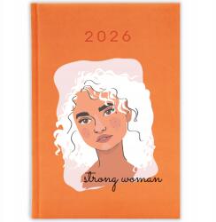  Könyvnaptár A5 2026 Narancssárga Női tervező Strong Woman Wz (Kalendarz 26 Pomarańczowy Strong Woman)