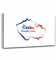 Wallfluent Kép edzett üvegből Csehország térképe 140x70 cm (010010010100100075895)