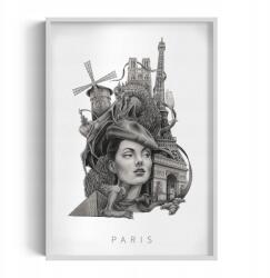 Wallfluent Modern fali dekoráció Méret 70x100 Párizs: Eiffel-torony Notre-Dame (010330010150100281393)