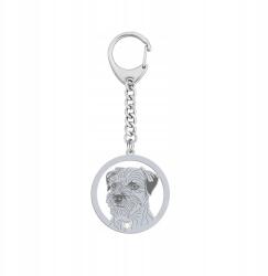 Mejk Jewellery Ezüst kulcstartó kutyával Border Terrier 925 Ékszer Ajándék Dedikáció Gravírozás (BRELOK Z BORDER TERRIER)