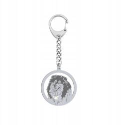 Mejk Jewellery Ezüst kulcstartó Skót juhászkutya hosszú szőrű 925 Női Gravírozás (Brelok z psem Owczarek Szkocki Długowłosy)