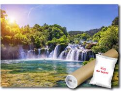 WallMagic Fotótapéta Végyes Szálas Anyagból, Horvátország Krka Nemzeti Park Látképe, 350x250 CM Ingyenes Ragasztó (14506VX7)