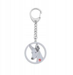 Mejk Jewellery Kulcstartó kutyával Podenco Ibiza Ezüst 925 Ajándék Nő Gravírozás (Podenco z Ibizy - Podenco Ibicenco)