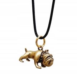  Masszív bulldog medál nyaklánc, sárgaréz, női, retro, boho stílus