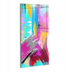 Wallfluent Fotó Üveg Kép Falra Szoba Dísz Klasszikus Absztrakt Ecsetvonások (010010010200100074614)