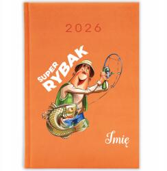 FunnyCase Könyvnaptár 2026 Szuper Halász *név* Narancssárga Ajándék Minták (Kalendarz Pomarańczowy SUPER RYBAK *IMIĘ*)