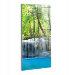 Wallfluent Üvegkép Fotó Üveg Gyors Szerelés Vízesés táj az erdőben (010010010250100075315)