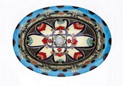 Cerames Mexikói mosdókagyló színes kis fürdőszoba ovális süllyesztett La Reina (UW-Owalna-Mala-D11)