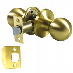 AMIG Zárható beltéri ajtógomb 35-45mm-es ajtókhoz, szatén arany sárgaréz, 51mm átmérő (11128)