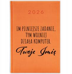  Naptár 2026 Narancssárga A5 Ajándék Irodai Használatra Korpo Sürgős Feladat (KALENDARZ POMARAŃCZOWY PILNE ZADANIE)