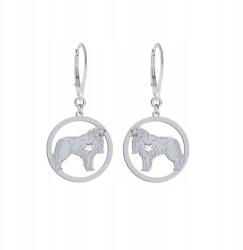 Mejk Jewellery Ezüst fülbevaló pireneusi hegyikutyával, 925-ös, akasztós, Ingyenes gravírozással (Kolczyki Pirenejski Pies Górski)